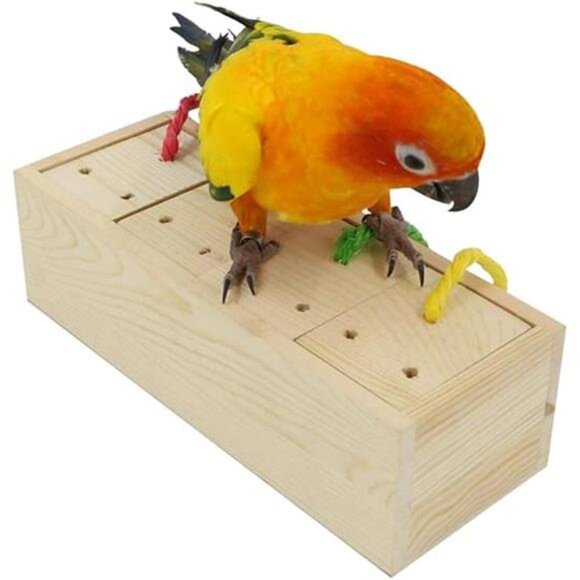 Wooden Bird Foraging Feeder Toys, Intelligence Toys for Medium and Large Parrots - Picture 7 of 7